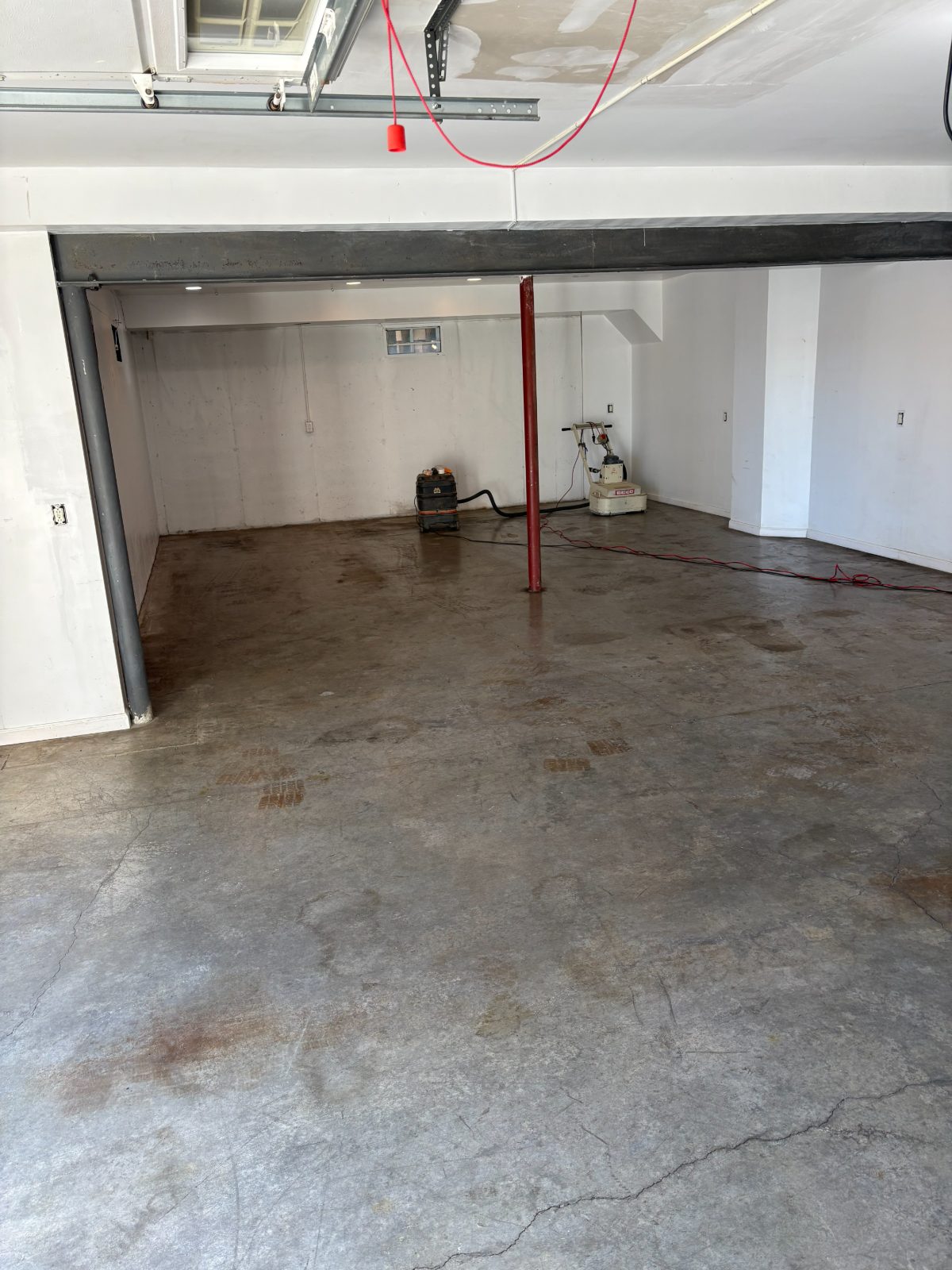 Garage floor before coating